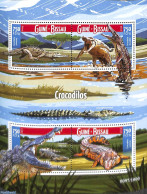Guinea Bissau 2015 Crocodiles 4v M/s, Mint NH, Nature - Crocodiles - Reptiles - Guinea-Bissau