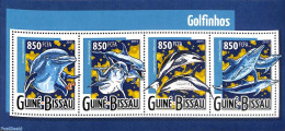 Guinea Bissau 2015 Dolphins 4v M/s, Mint NH, Nature - Sea Mammals - Guinea-Bissau