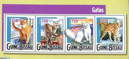 Guinea Bissau 2015 Cats 4v M/s, Mint NH, Nature - Cats - Guinea-Bissau