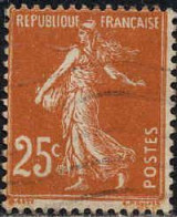 France Poste Obl Yv: 235 Mi:215 Semeuse Camée Sans Sol Fond Uni (Lign.Ondulées) - Used Stamps