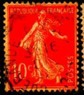 France Poste Obl Yv: 135 Mi:117 Semeuse Camée S/sol Fond Uni (cachet Rond) - Used Stamps