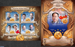 Mozambique 2013 Nobel Prizes 2012 2 S/s, Mint NH, Health - History - Red Cross - Nobel Prize Winners - Croce Rossa