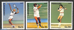 Paraguay 1986 Tennis 3v, Black Text, Mint NH, Sport - Tennis - Tennis