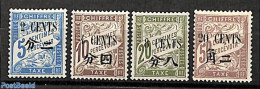 China (before 1949) 1922 French Post, Postage Due 4v, Large Overprints (3mm), Unused (hinged) - Andere & Zonder Classificatie
