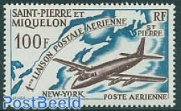 Saint Pierre And Miquelon 1964 Postal Flight 1v, Unused (hinged), Transport - Post - Aircraft & Aviation - Post