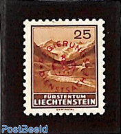 Liechtenstein 1935 On Service, 25Rp, Red Overprint, Unused (hinged) - Sonstige & Ohne Zuordnung