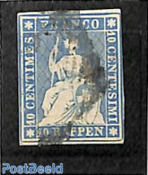 Switzerland 1854 10Rp, Munich Print, Used, Used Stamps - Gebruikt