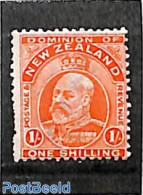New Zealand 1909 1sh, Perf. 14:14.5, Stamp Out Of Set, Unused (hinged) - Ongebruikt