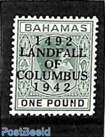 Bahamas 1942 1 Pound, Stamp Out Of Set, Unused (hinged) - Otros & Sin Clasificación
