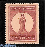 Virgin Islands 1866 4d, Without WM, Perf. 15, Stamp Out Of Set, Mint NH - British Virgin Islands