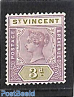 Saint Vincent 1899 3d, Stamp Out Of Set, Unused (hinged) - St.Vincent (1979-...)