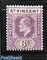 Saint Vincent 1904 6p, WM Mult . Crown-CA, Stamp Out Of Set, Unused (hinged) - St.Vincent (1979-...)