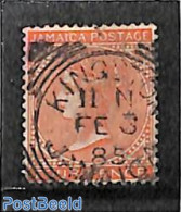 Jamaica 1883 4d, WM Crown-CA, Used KINGSTON, Used Stamps - Giamaica (1962-...)