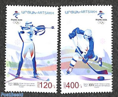 Nagorno-Karabakh 2022 Olympic Winter Games 2v, Mint NH, Sport - Ice Hockey - Olympic Winter Games - Hockey (sur Glace)