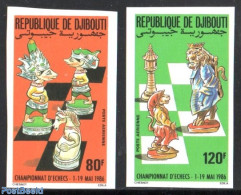 Djibouti 1986 Chess Championship 2v, Imperforated, Mint NH, Sport - Chess - Schach