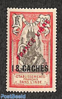 French India 1941 18C On 30c, FRANCE LIBRE, Stamp Out Of Set, Mint NH - Unused Stamps