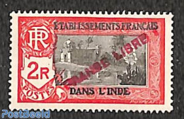 French India 1941 2R, FRANCE LIBRE, Stamp Out Of Set, Mint NH - Nuevos