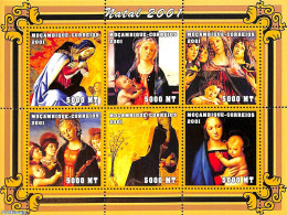 Mozambique 2001 Christmas Paintings 6v M/s, Mint NH, Religion - Christmas - Art - Paintings - Kerstmis