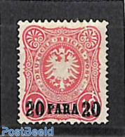 Türkiye 1884 German Post, 20P On 10pf, Without Gum, Unused (hinged) - Other & Unclassified