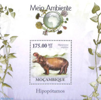 Mozambique 2010 Hippo S/s, Mint NH, Nature - Animals (others & Mixed) - Hippopotamus - Mozambique