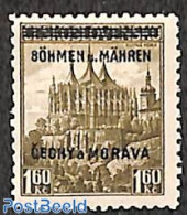 Bohemia & Moravia 1939 1.60, 8 In Stead Of B In BÖHMEN, Mint NH, Religion - Churches, Temples, Mosques, Synagogues - Unused Stamps