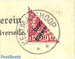Germany, Colonies 1898 Suedwestafrika, Divided Stamp On Piece Of Card, KEETMANSHOOP, Used Stamps - Altri & Non Classificati