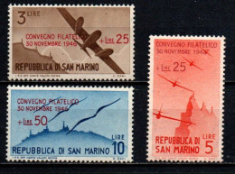 1946 - San Marino 298/300 Convegno Filatelico  ++++++ - Unused Stamps