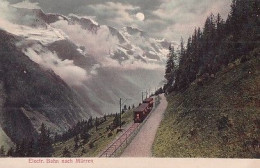 Electr Bahn  Nach  MURREN         En Couleur  + Lune - Mürren