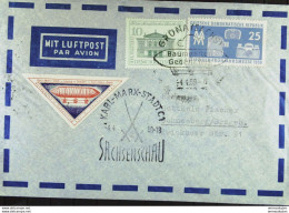 DDR: Luftpost-Brief Mit SoSt. Aus GRÜNA (SACHS) Zum Baungarten-Gedenkflug Auf 2. Sachsenschau Karl-Marx-Stadt 4.4.59 - Poste Aérienne