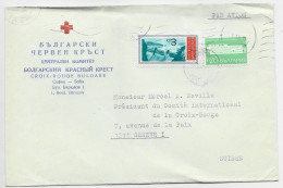 BULGARIA 8ST SOLO LETTRE COVER RED CROSS SOFIA 1969  TO RED CROSS GENEVE CROIX ROUGE - Lettres & Documents