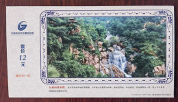 Mt.Jiurushan Waterfall,China 2013 Jinan City Public Transport Corporation 777 Tourism Route Pre-stamped Card - Other & Unclassified