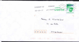 France Entier-P Obl (5061) Feuille De Chêne Lettre Verte 20g (Lign.Ondulées & Code ROC) 50585A-02 02-03-17 B2K/15U334 - Prêts-à-poster:  Autres (1995-...)