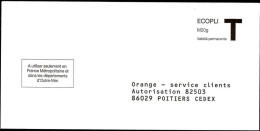 France Entier-P N** (7012) Orange Autorisation82503 Ecopli M20g V.permanente - Cards/T Return Covers