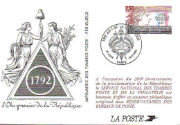 France Entier-P Carte Yv:2771-CP 1792 An 1 - Pseudo-interi Di Produzione Ufficiale