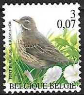 Belgium - MNH ** BUZIN -  3 BEF - 0.07 €  / 2000 : Graspieper -   Meadow Pipit  -  Anthus Pratensis - Pájaros Cantores (Passeri)
