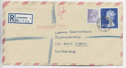 ENGLAND 5P+50 P LETTRE COVER AIR MAIL REC CAMBRIDGE 1977   TO SUISSE - Briefe U. Dokumente