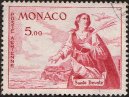 Monaco Avion Obl Yv: 77 Mi:672 Sainte Dévote (cachet Rond) - Airmail