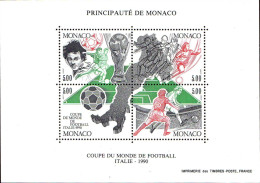 Monaco Bloc N** Yv:50 Mi:48 Coupe Du Monde De Football Italie (Thème) - 1990 – Italie