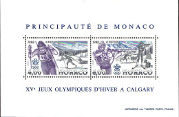Monaco Bloc N** Yv:40 Mi:38 15.Jeux Olympiques D'hiver Calgary Biathlon (Thème) - Inverno1988: Calgary