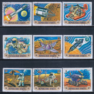 Haiti 1973 Mi# Not Listed - Unofficial Set Of 9 Used - US-USSR Space Exploration - América Del Norte