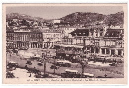 NICE - Place Masséna. Le Casino Municipal Et Les Hotels De Cimiez (carte Animée) - Piazze