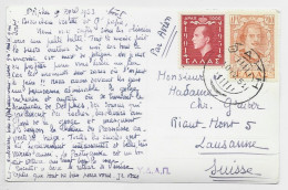 GRECE APX 200+ APX 1000 SIR CARTE ATHENES AVION OAKH 10.IV .1954 TO SUISSE - Lettres & Documents