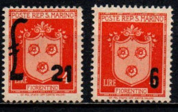 1947 - San Marino 310/11 Soprastampato  ++++++ - Nuovi