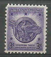 United States Of America 1946 Mi 545 MNH  (ZS1 USA545) - Águilas & Aves De Presa