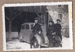 PHOTOGRAPHIE AUTOMOBILE PEUGEOT 202 GUERRE MONDIALE 39 45 MILITAIRES CHASSEURS ALPINS Janvier 1940 NEIGE - PKW