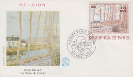 Enveloppe  FDC   1er  Jour   REUNION   Oeuvre  De  SISLEY   SAINT   DENIS   1974 - Otros & Sin Clasificación