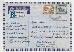 SOUTH AFRICA 4D+1/ LETTRE COVER AIR AMIL REC JOHANNESBURG 1947 TO SUISSE - Cartas