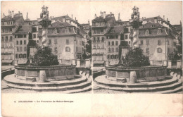 CPA Carte Postale Stéréoscopique  Suisse Fribourg  La Fontaine Saint Georges VM79475 - Fribourg