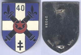 Insigne Du 40e Régiment D'Artillerie - Argenté - Esercito