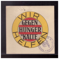 Dt- Reich (024224) Propaganda WHW Türblatt Rund  Wir Gegen Hunger Und Kälte, Wir Helfen Mit Dienstststempel Wiesbaden - Cinderellas